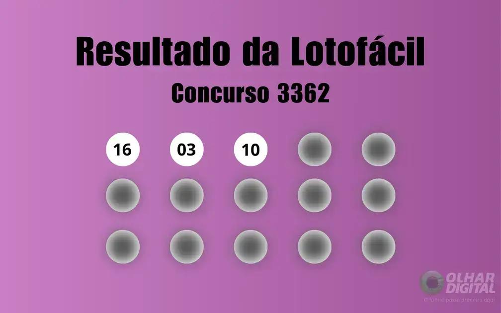 Resultado do sorteio da Lotofácil 3362: Confira os números sorteados!