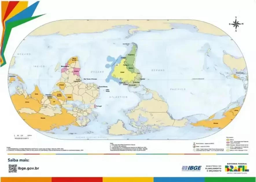 Brasil em 2025: Destaque global no novo mapa do IBGE