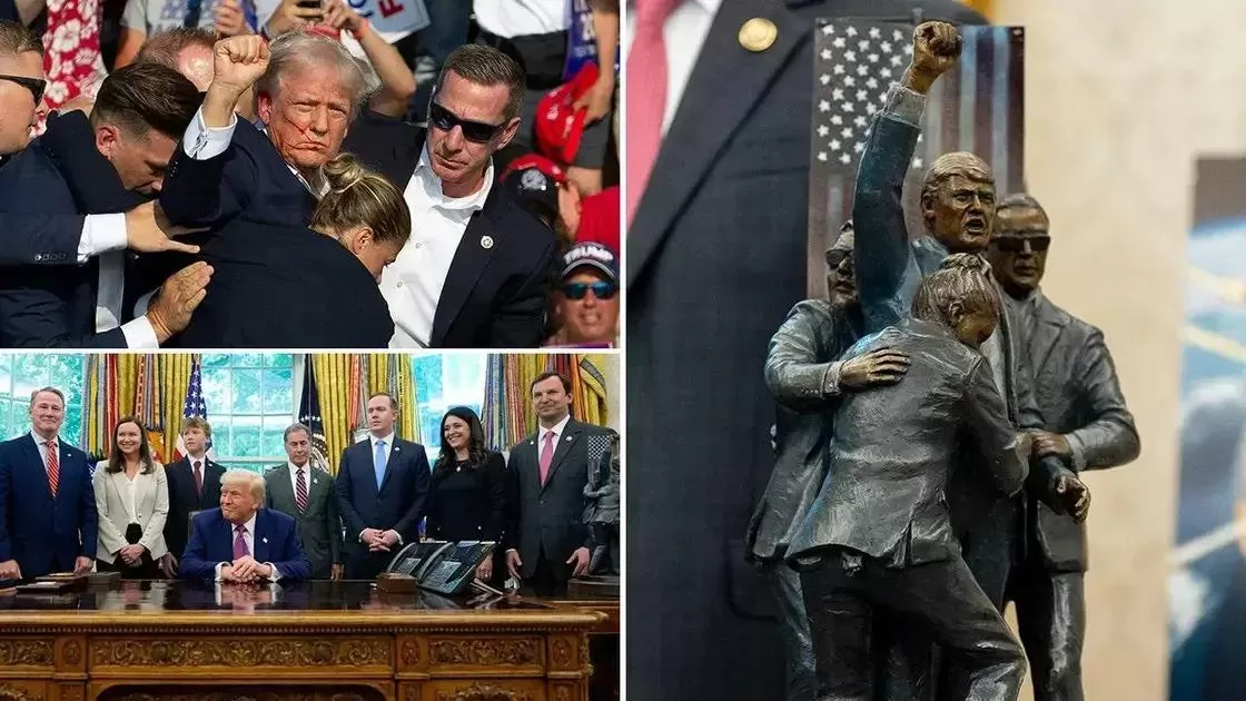 Escultura Impressionante de Trump Exposta na Casa Branca